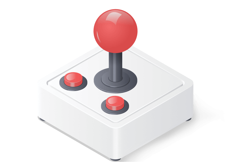 Digital illustration of a joystick.